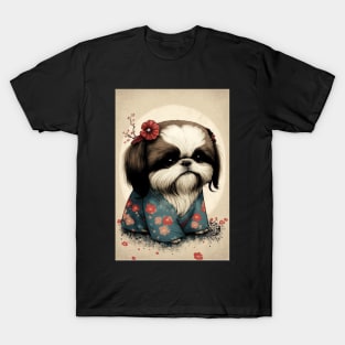 Super Cute Shih Tzu Portrait - Japanese style T-Shirt